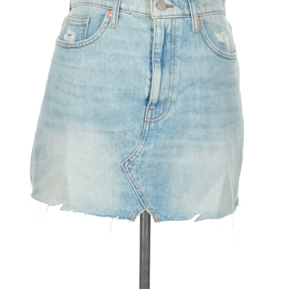 Lucky Brand Light Blue Distressed Denim Mini Skirt
